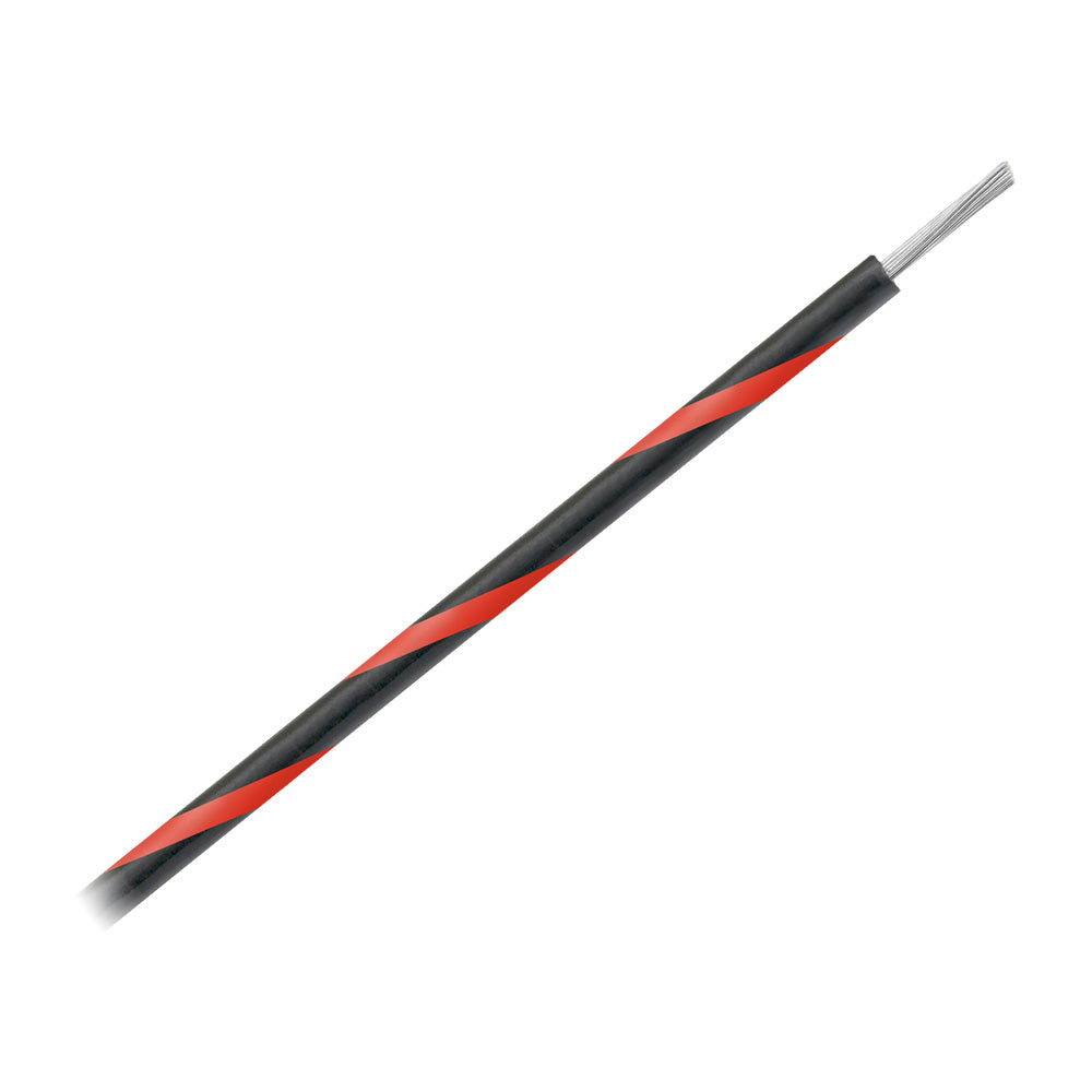 Pacer 16 AWG Gauge Striped Marine Wire 1000 Spool Black wRed Stripe WUL16BK21000