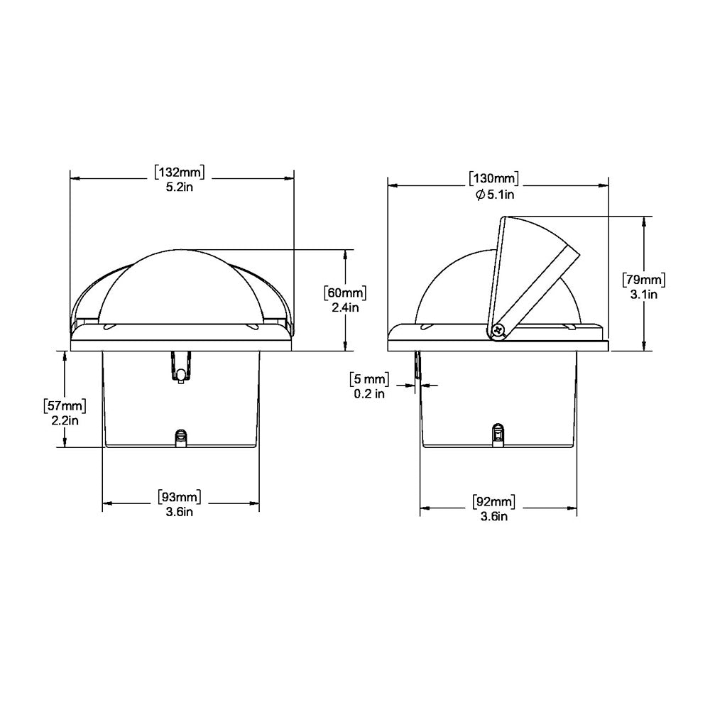Ritchie HF742W Helmsman Compass Flush Mount White HF742W