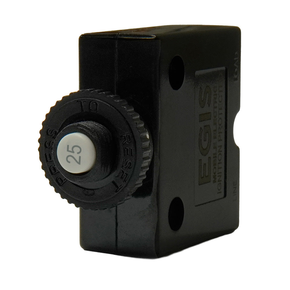 Egis 25A Push Button Panel Mount Circuit Breaker Spade Terminal 471125