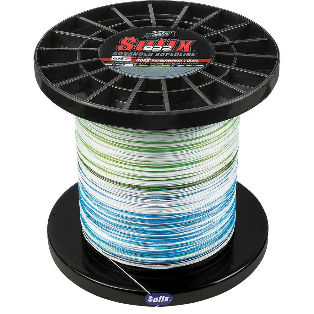 Sufix 832 Advanced Superline Bulk Metered 3000yds 130lb White Neon Lime Blue 6604130GHLCC
