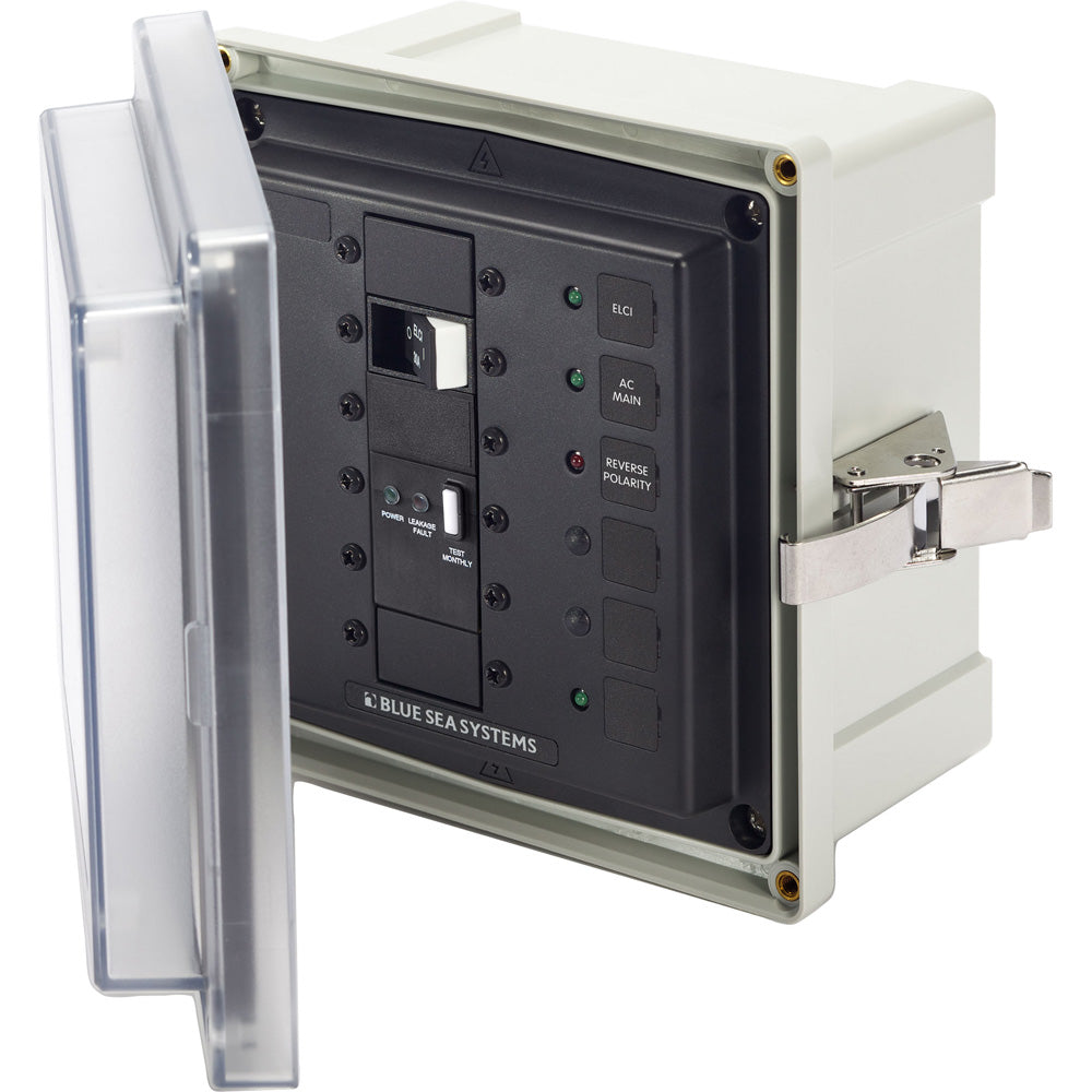 Blue Sea 3119 SMS Surface Mount System Panel Enclosure 120240V AC 50A ELCI Main 1 Blank Circuit Position 3119