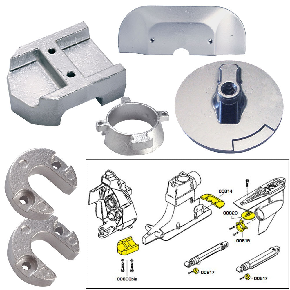 Tecnoseal Anode Kit wHardware Mercury Alpha 1 Gen 2 Magnesium 20801MG
