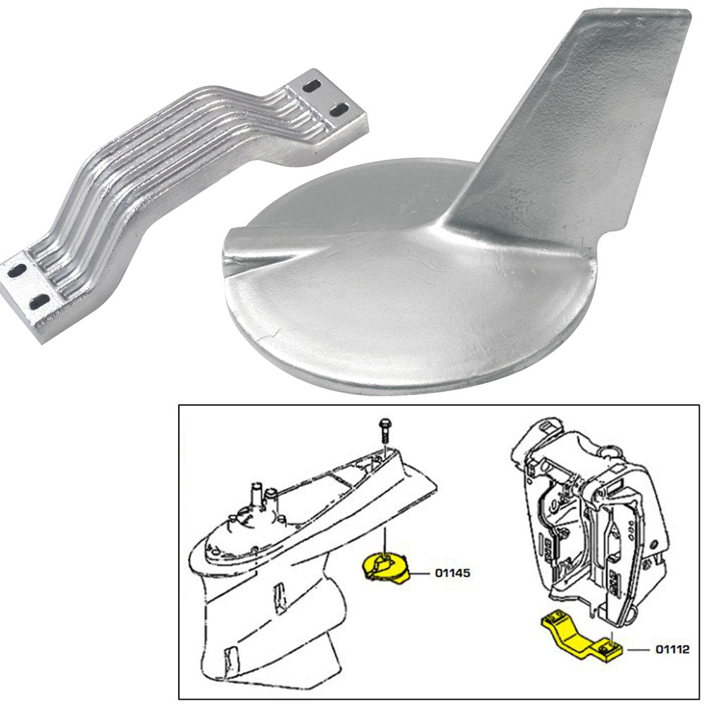 Tecnoseal Anode Kit wHardware Yamaha 200300HP HiPerformance Zinc 21106