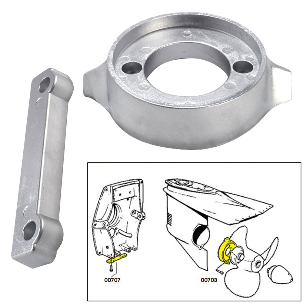 Tecnoseal Anode Kit wHardware Volvo 280 Aluminum 20701AL