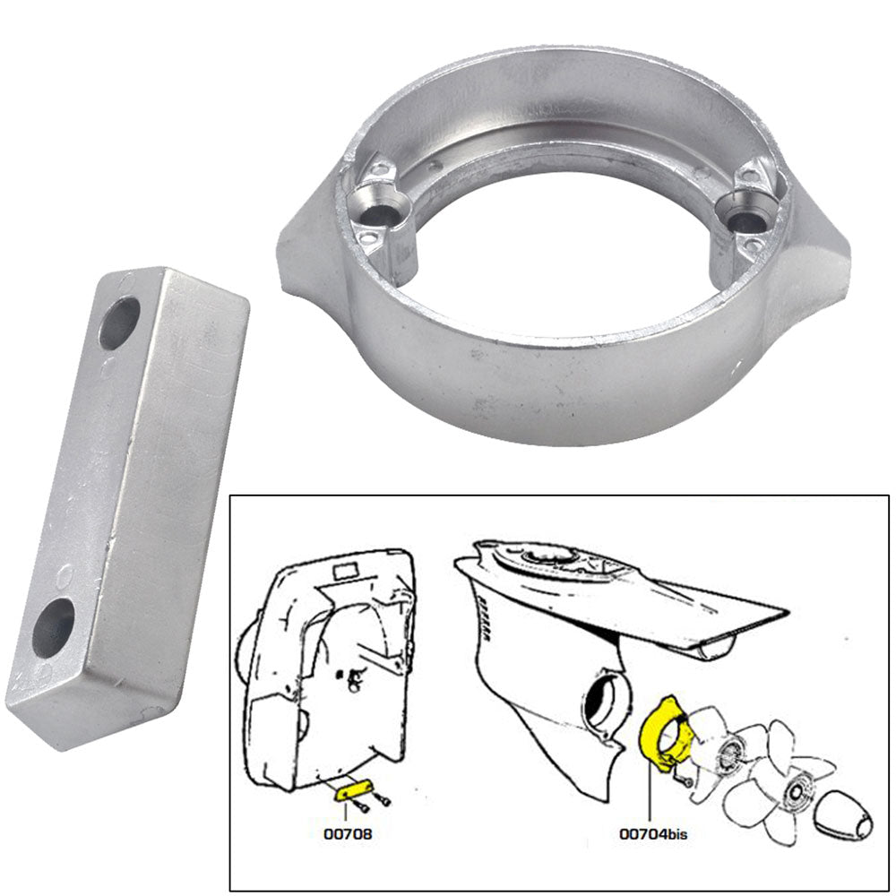 Tecnoseal Anode Kit wHardware Volvo DuoProp 290 Aluminum 20706AL