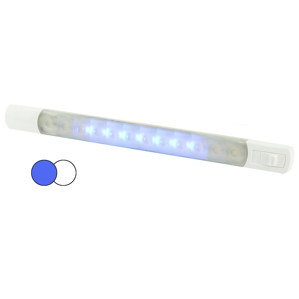 Hella Marine Surface Strip Light wSwitch WhiteBlue LEDs 12V 958121011