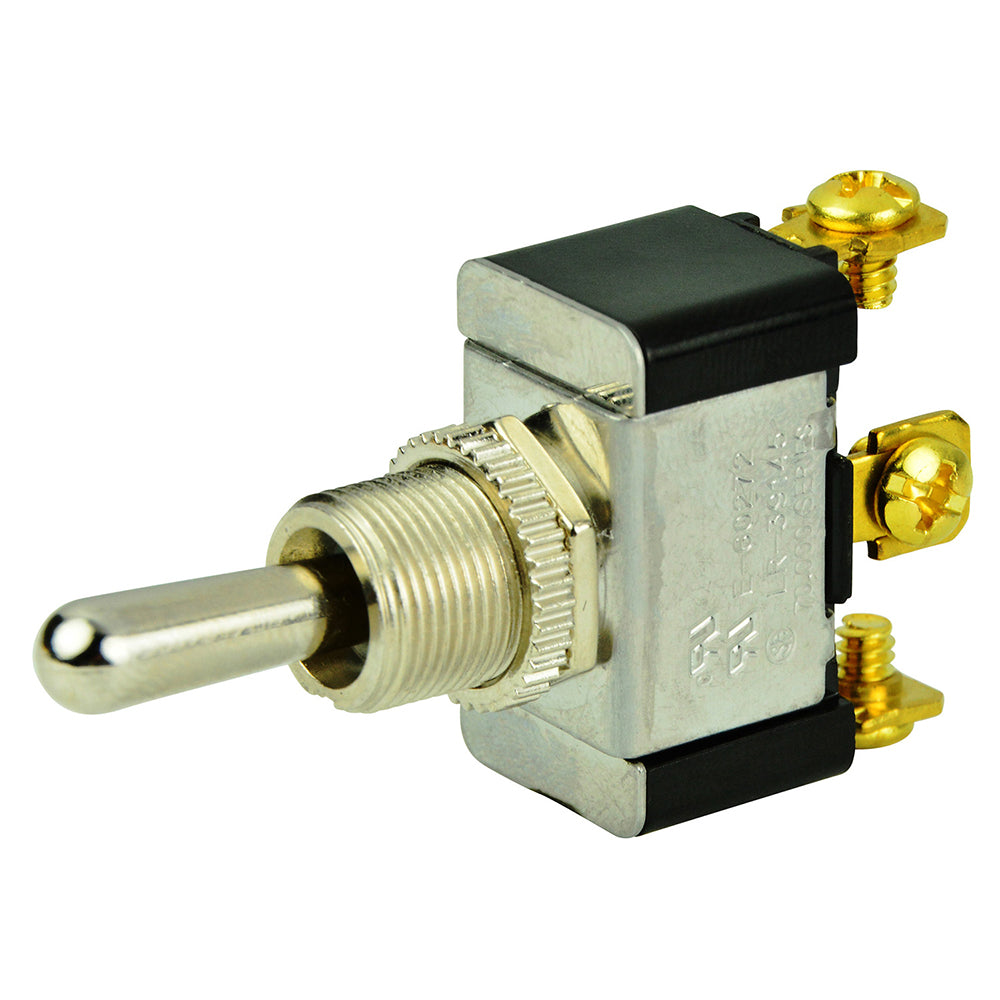BEP SPDT Chrome Plated Toggle Switch ONOFFON 1002004