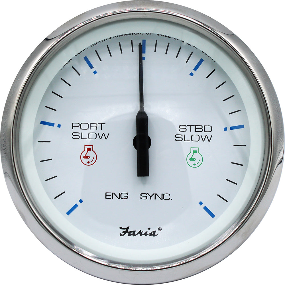 Faria 4 Chesapeake SS White Engine Synchronizer Dual Gas Var Ratio Alt Diesel 33801