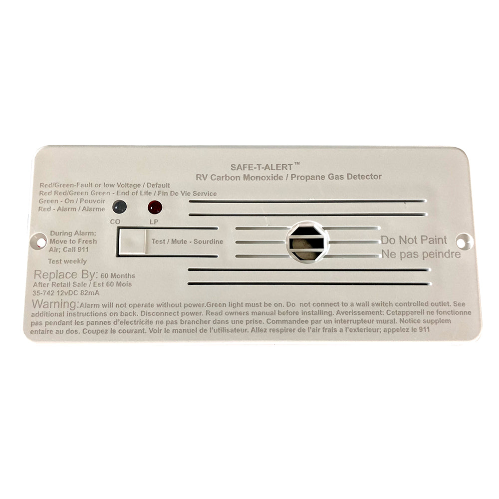 SafeTAlert Combo Carbon Monoxide Propane Alarms Flush Mount White 35742WHT