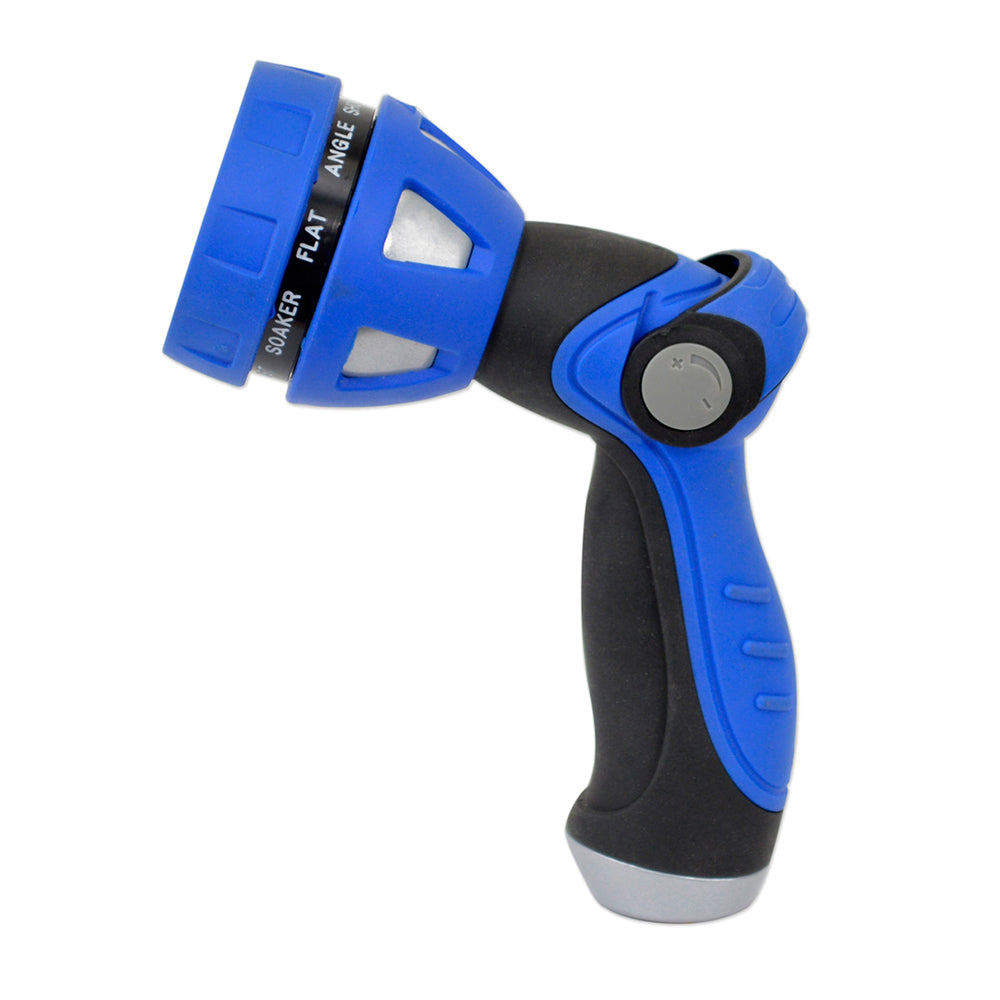 HoseCoil Thumb Lever Nozzle wMetal Body Nine Pattern Adjustable Spray Head WN815