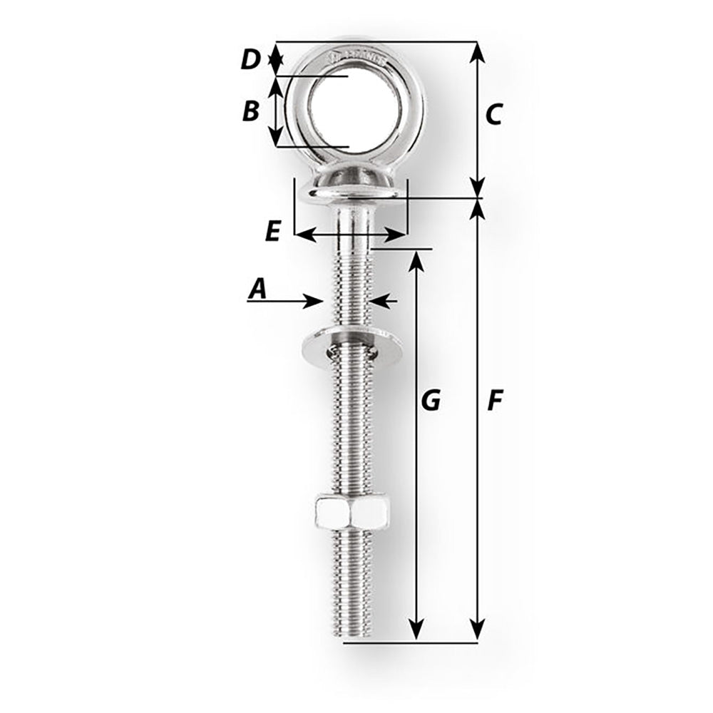 Wichard Eye Bolt Diameter 1532 Length 1916 6490W