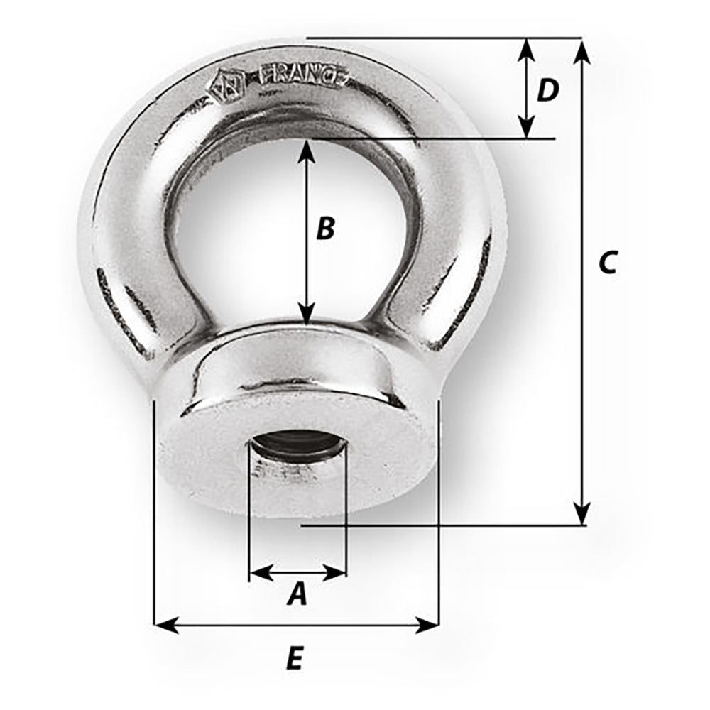 Wichard 10mm Eye Nut Thread M10 x 150mm 6355W