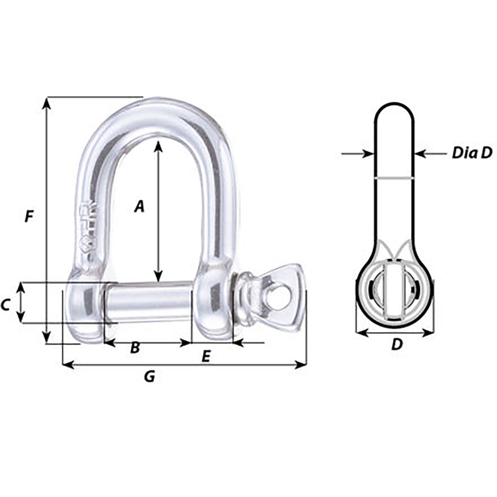 Wichard HR D Shackle 14mm Diameter 3564 11207W