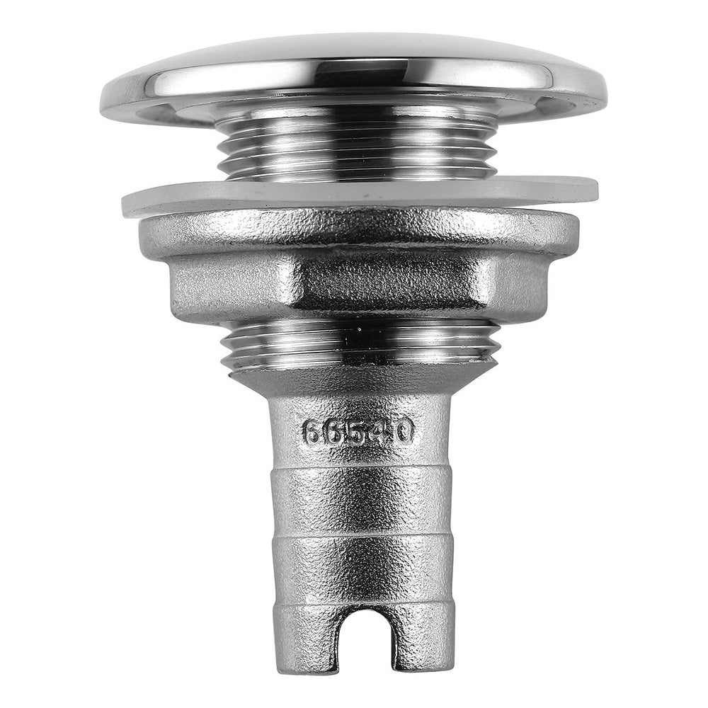 Attwood Stainless Steel ThruHull Short Straight Barbed 34 Inner Diameter 665413