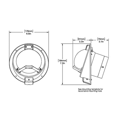Ritchie BN202 Navigator Compass  Bulkhead Mount  Black BN202