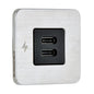 Scanstrut TILE USBC Interior Charging Socket  1224V  Stainless Steel Bezel SCTILE21