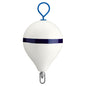 Polyform 17 CM Mooring Buoy wGalvanized Iron  White Blue Stripe CM3 WHITE WSTRIP