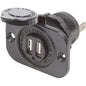 Blue Sea Dual USB Charger Socket  2 USB Ports wWatertight Cap 1016