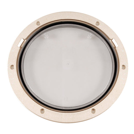 Beckson 8 Clear Center PryOut Deck Plate  Beige DP81NC