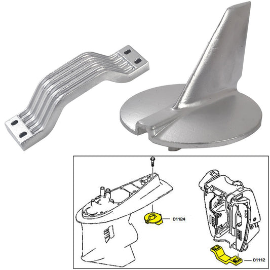 Tecnoseal Anode Kit  Yamaha 200250 HP  Magnesium 21104MG