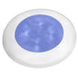 Hella Marine Slim Line LED Enhanced Brightness Round Courtesy Lamp  Blue LED  White Plastic Bezel  12V 980502241