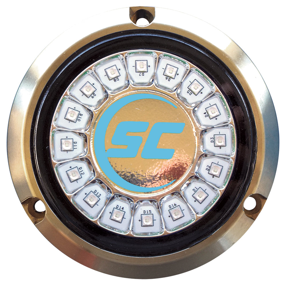 ShadowCaster Bimini Blue Single Color Underwater Light  16 LEDs  Bronze SCR16BBBZ10