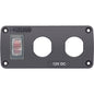 Blue Sea 4364 Water Resistant USB Accessory Panel  15A Circuit Breaker 2x Blank Apertures 4364