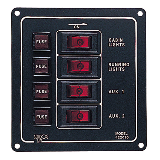 SeaDog Aluminum Switch Panel  Vertical  4 Switch 4220101