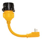 Camco PowerGrip Locking Adapter  15A125V Male to 30A125V Female Locking 55635