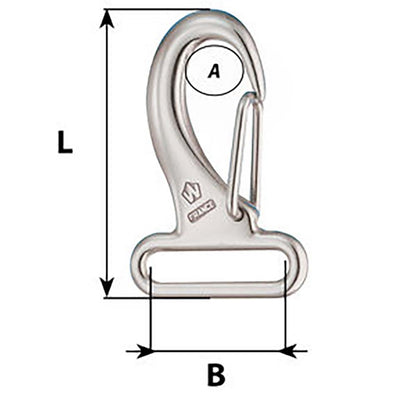 Wichard Webbing Snap Hook  30mm  Length 60mm 2284W