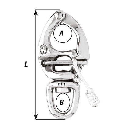 Wichard HR Quick Release Snap Shackle wSwivel Eye  Length 234 2673W