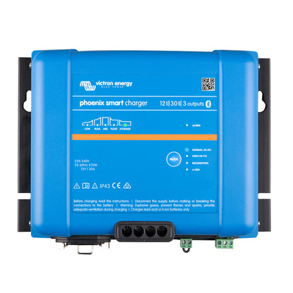Victron Phoenix Smart IP43 Charger 1230 3 120240VAC Requires 515P Mains Cord PSC123053095