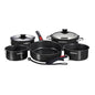 Magma Nestable 10 Piece Induction NonStick Enamel Finish Cookware Set  Jet Black A10366JB2IN