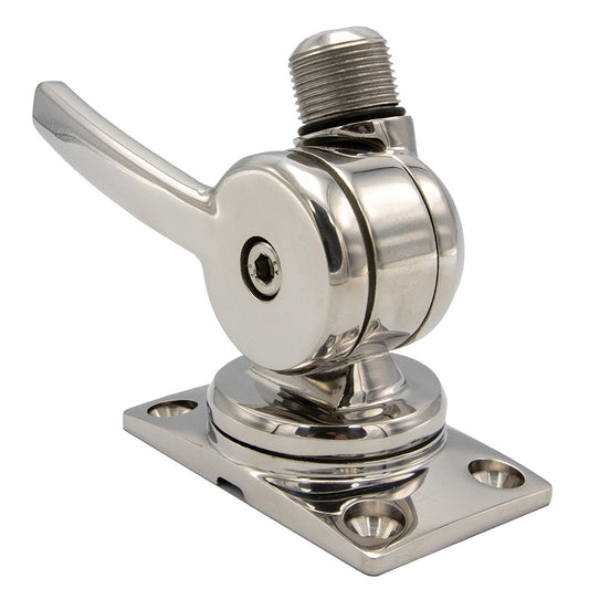 Shakespeare 6187 Sleek  Compact Stainless Steel Rotatable 4Way Ratchet Mount 6187