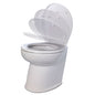 Jabsco Deluxe Flush 17 Angled Back 12V Raw Water Electric Marine Toilet wRemote Rinse Pump  Soft Close Lid 582203012