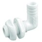 Attwood White Plastic 90 Degree ThruHull Connector  34 Inner Diameter 38773