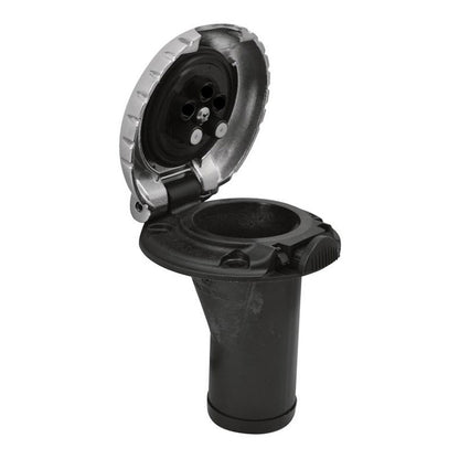 Attwood Deck Fill fCarbon Canister System  Straight Body  Scalloped Chrome Cap 99DFCCSZ1S